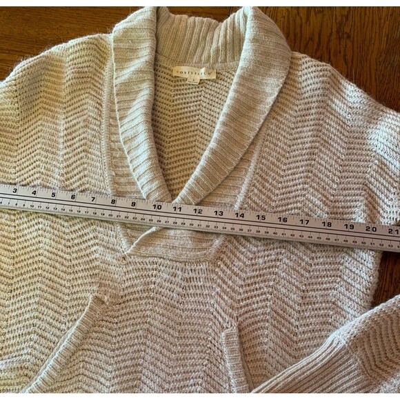 Angora Blend Shawl Neck Fisherman Sweater Sz Small/Runs Large Cozy Relaxed Soft - Picture 9 of 12